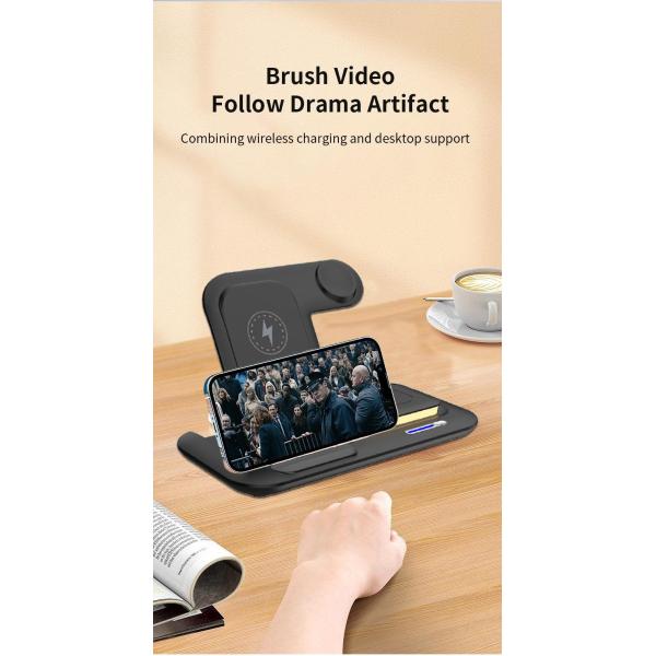 Compatible LED Foldable Wireless Charging Stand , Magnetic Charging Stand 15W