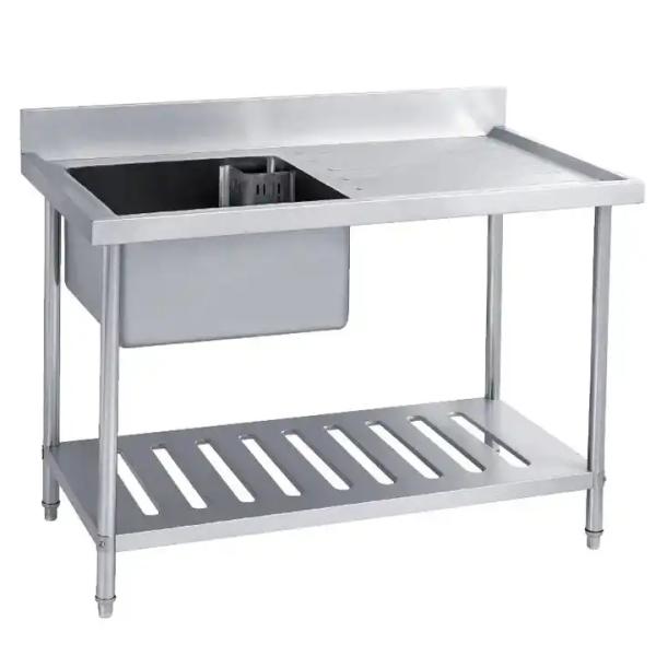 Кухонный стол из нержавеющей стали и раковина