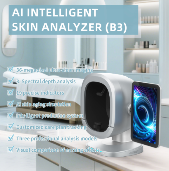 Advanced AI Facial Skin Scanner with 15.6 Inches Screen for Testing 14 Skin Problems in 16 Languages