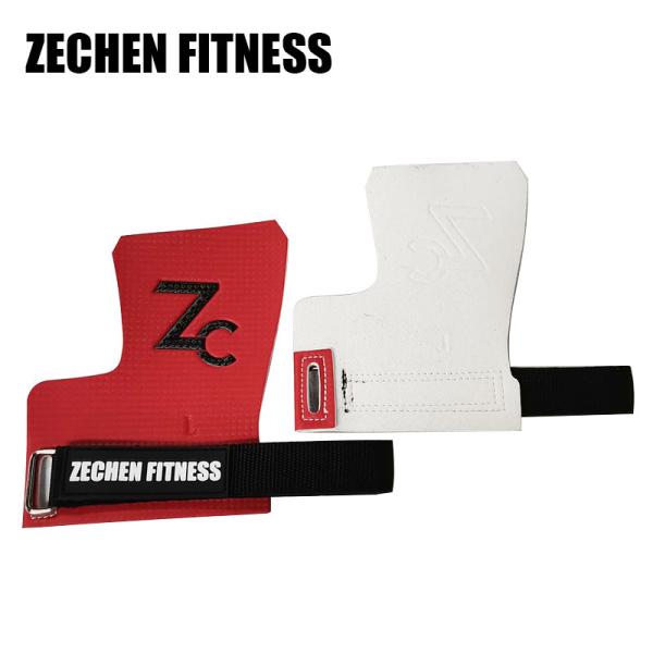 Freedom Fingerless Crossfit Grips Red Gym Hand Gloves With Rubber Velcro Strap