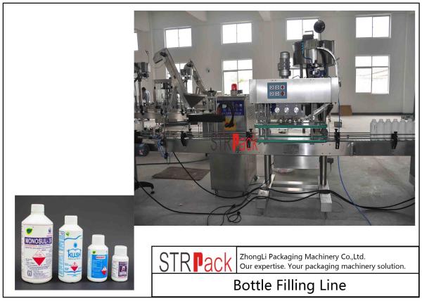 Agrochemica Bottle Filling Line / High Speed Liquid Pesticide Filling Machine Line