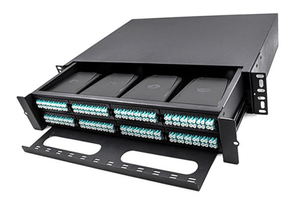 FTTH 1U 19 Rack Enclosure 144 Core MPO MTP Patch Panels ODF With Data Center
