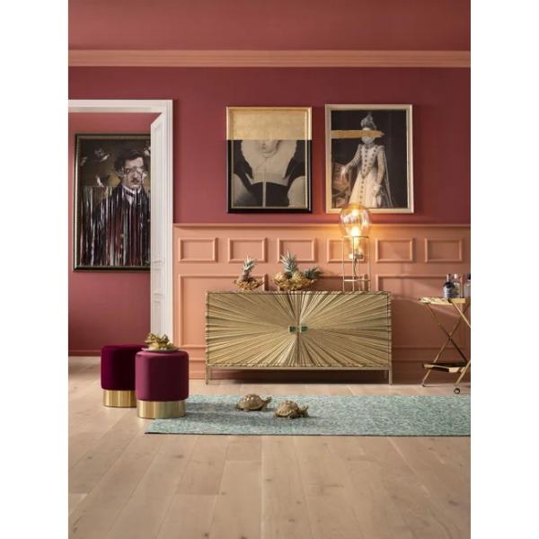 Low Wooden Mirrored Living Room Sideboard TV Stand