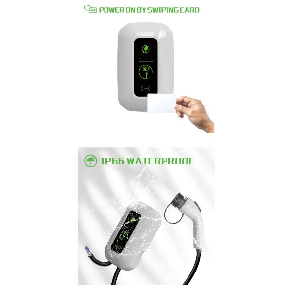 32A 7kw Type 2 Smart Display Mode 3 Wall Box EV Charger With App And NFC Card