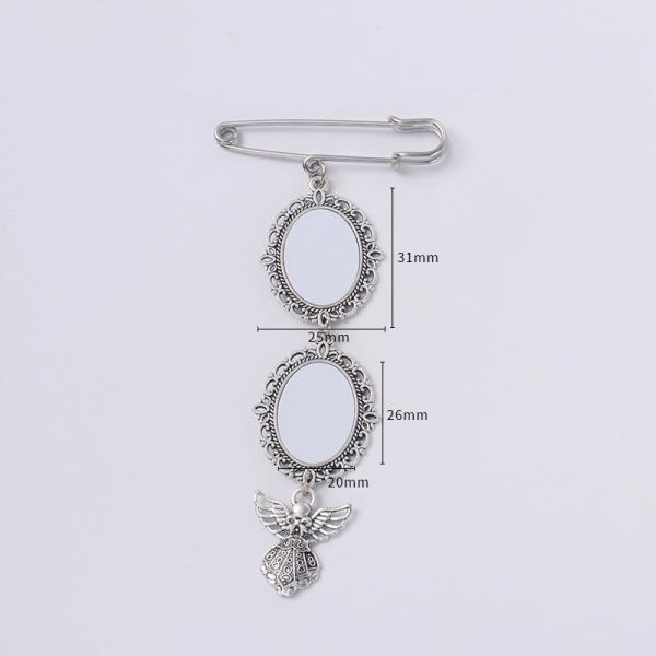 Sublimation Blank Metal Brooch Pendants Sublimation Brooches Pendant