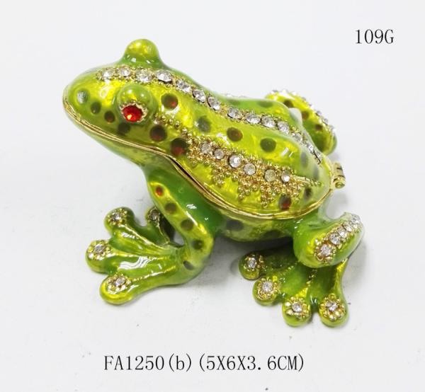 3D magnetic frog shape jewelry box party favors metal pewter frog jewelry box