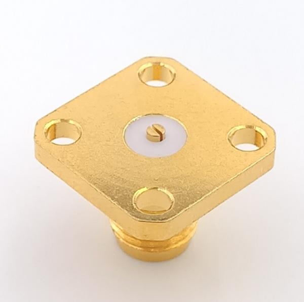 50 Cyles Female  SMA Coaxial Connector  4 Hole Sma Flange Mount Connector