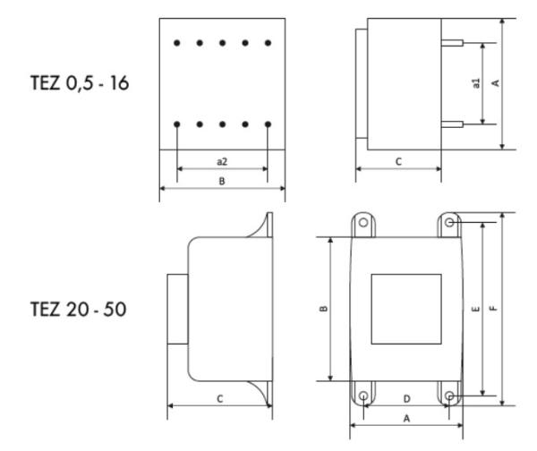 0.5-50VA 24-500V 50 / 60Hz TEZ SMPS Flyback Transformer With Zakres Mocy