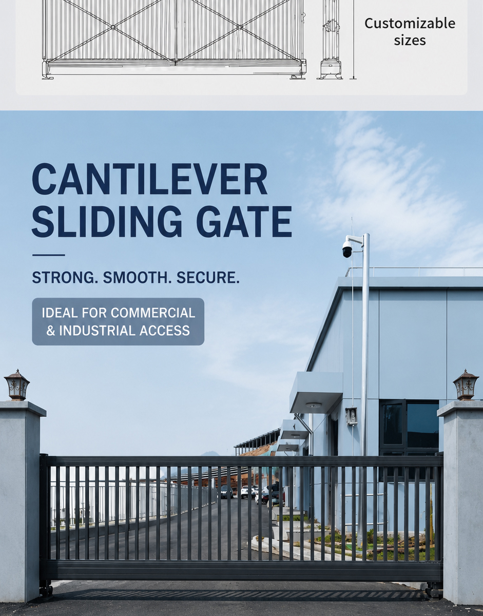 Outdoor Aluminum Electric Suspended Gate Automatic Sliding Style Environmentally Friendly for Entry Apartment Hotel Mall Use