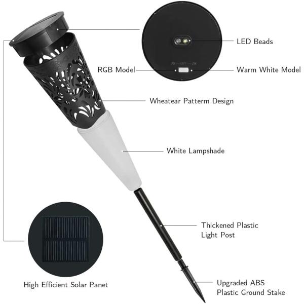 Plastic Outdoor Decorative Solar Lights Solar panel RGB Lawn Solar Garden Lights