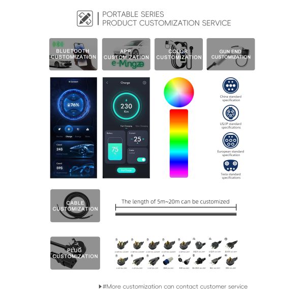 3 Phase 22kw 32A User Friendly Overcurrent Protection Mode 2 EV Smart Charger