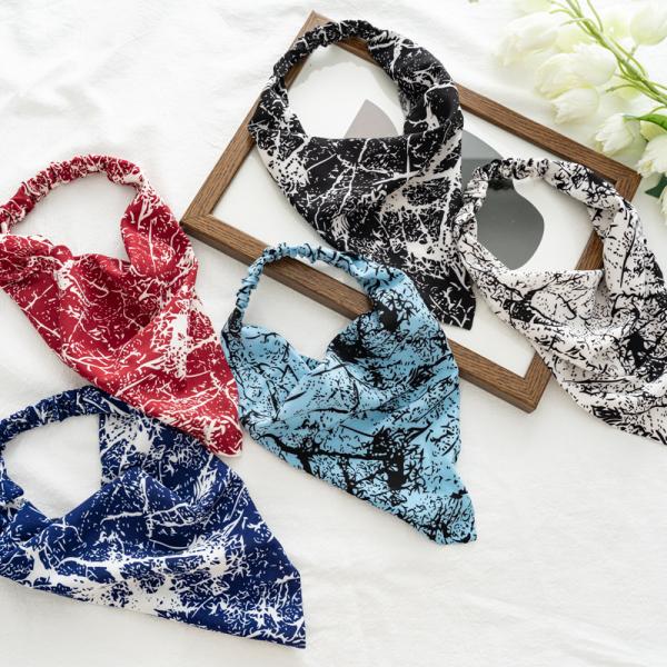 Floral elastic hair band for girl kerchief Headwear cross border bow hair accessories scarf hair corset