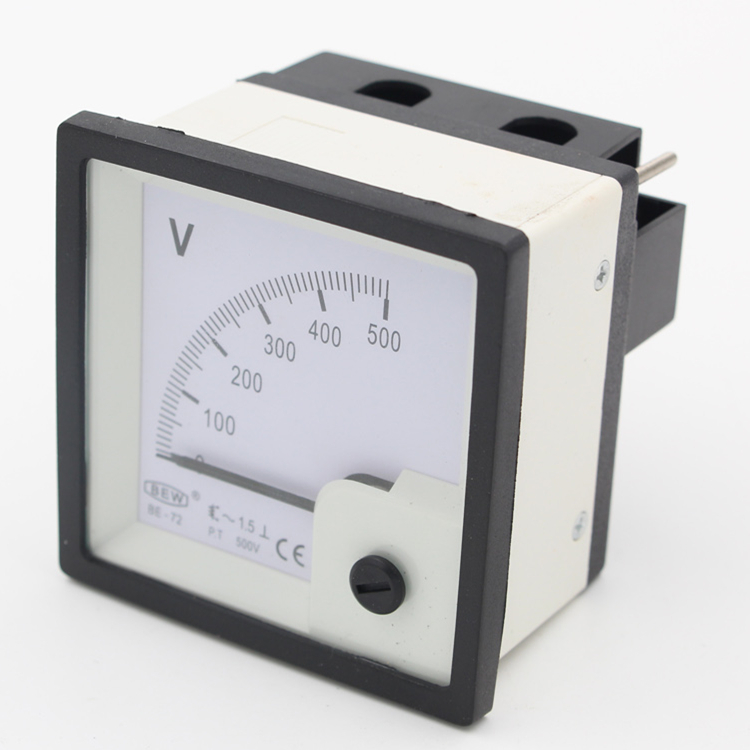 72*72 Three Phase Analog Panel Voltmeter AC 0-500V 50/60Hz Eco-Friendly Voltage Meter 2500A Max Current 1.5 Accuracy Class