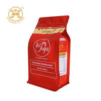 Sac de grains de café torréfiés à fond brillant de 16 oz avec fermeture à glissière et valve