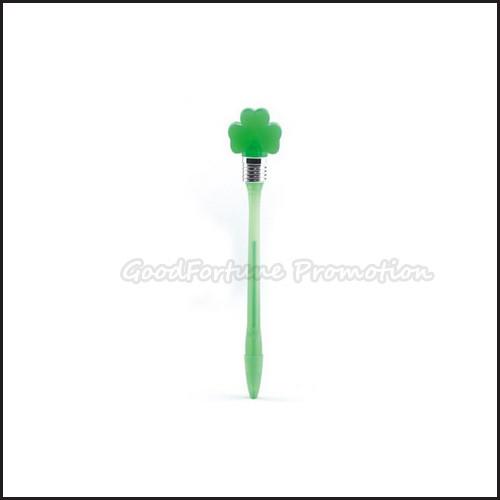 Printed Logo Ballpoint Pen Led Light Clover Shape Ballpoint Pen