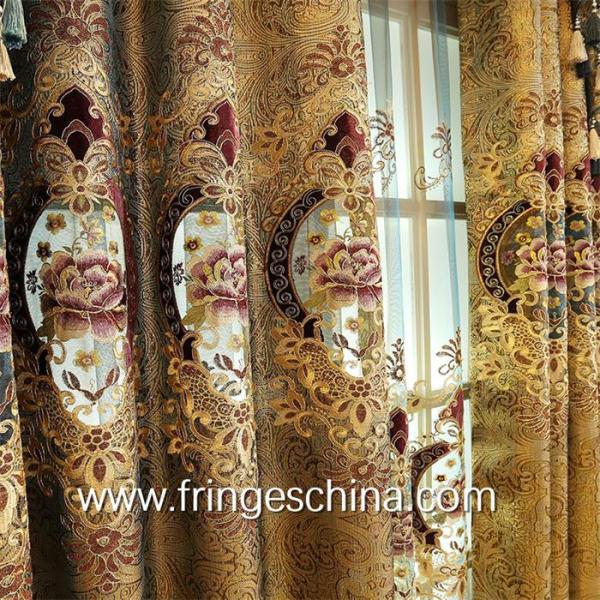 European Style Home Textile Blackout Jacquard Embroidery Window Curtain