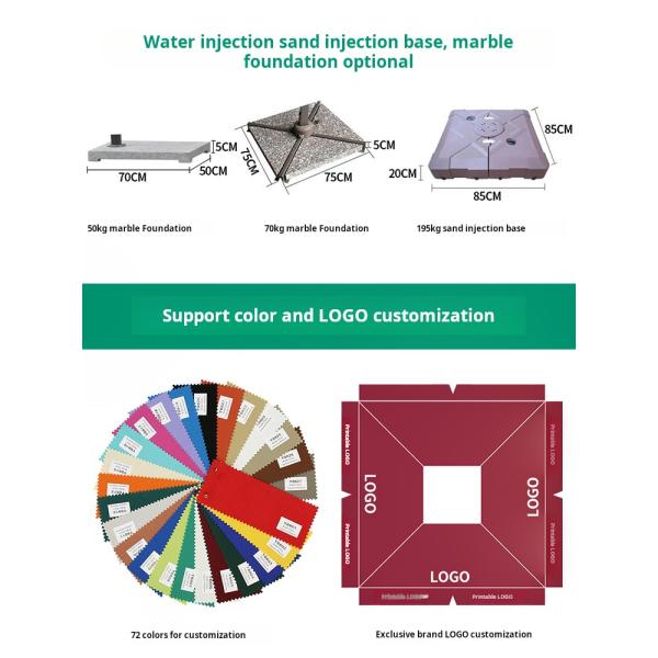 8 Aluminium Ribs Large Garden Parasol 3m Garden Umbrella OEM