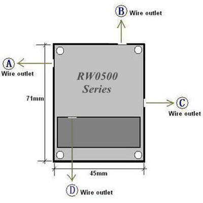 RUIWOR RW0502 Cuboid Security Tether with Adhesive ABS Plate End