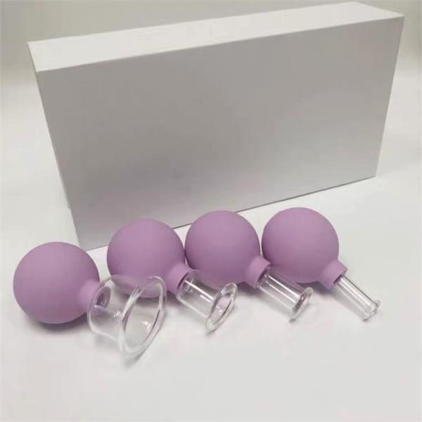 Customized 4pcs Glass Facial Cupping Set for Face Eye Lip Body in Gift Box Packaging