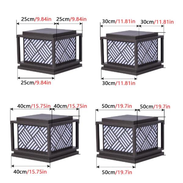 Solar Outdoor Pillar Lights Vintage Street Lights for Garden Lawn LED Light Source