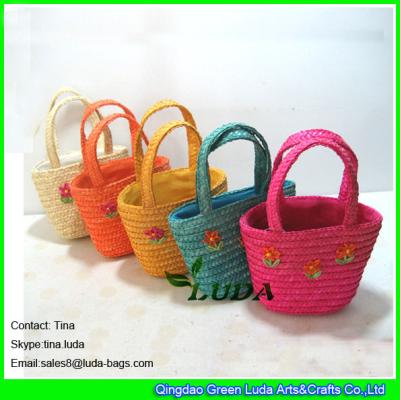 LUDA big purses and handbags embroidery flower wheat straw beach hand bags