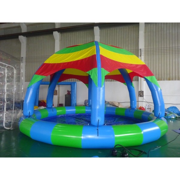 China Factory Customized Inflatable Swimming Pool outdoor PVC Inflatable Pool Tent With Dome Tent Inflatable Floating Tent