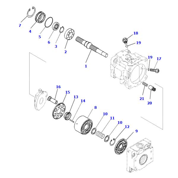 708-1T-00552 708-1T-00551 POUR KOMATSU D39PX-22 D39EX-22 D31EX-22 D31PX-22 D37EX-22 D37PX-22 Parties de bulldozers rampants pompe hydraulique pompe à ventilateur pompe de rechange REMACHE ORIGINALE