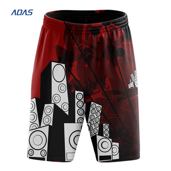 Sublimation Mens Polyester Workout Shorts Summer Sportswear Customized 100% Polyester