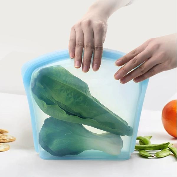 Eco-Friendly Reusable Silicone Food Storage Bags – Airtight, BPA-Free & Leak-Proof Design – Safe For Freezer, Microwave & Dishwasher – Perfect For Meal Prep, Leftovers, Baby Food & Travel