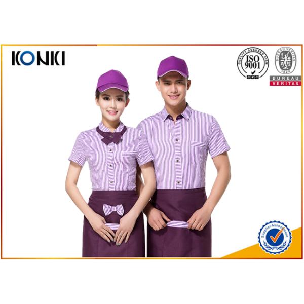Professional Stylish Restaurant Work Uniforms With Short Sleeve