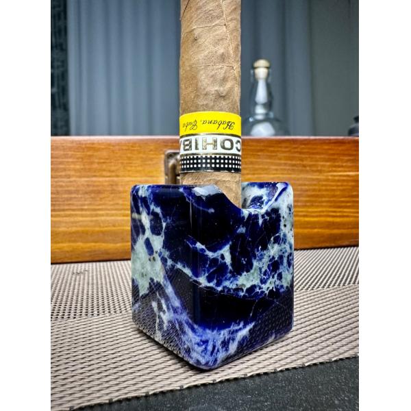 Cloisonne Blue Cigar Rest Holder Marble Cigar Rest Wear Resistant Polished