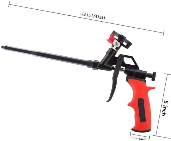 OEM ODM PU Expanding Spray Foam Gun Heavy Duty Metal Body Covered With PTFE