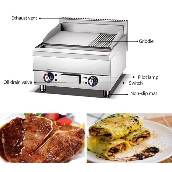 Electric 50Hz 6KW Commercial Countertop Griddle