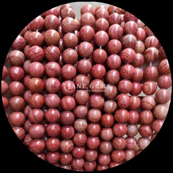 Forma redonda cuentas de piedra preciosa patrón de madera hebras de cuentas sueltas para pulseras Decoraciones hechas a mano