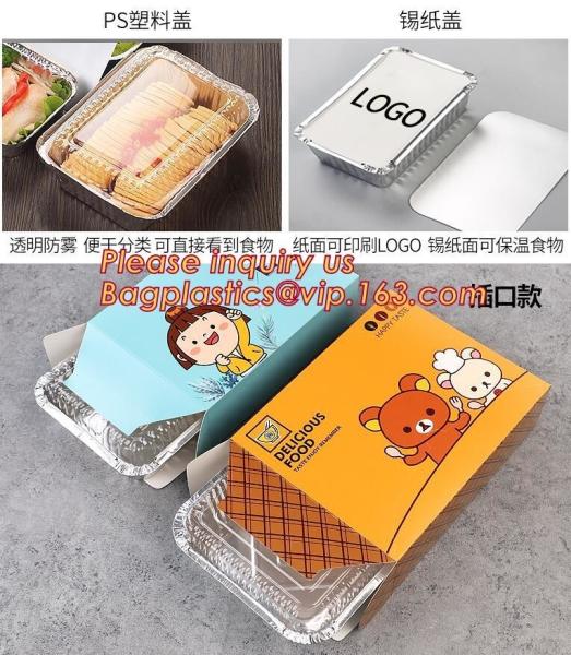 With paper lids clear lids FDA certificate food grade disposable 700 1000ml 1200ml 7 8 9 aluminum foil food BAGEASE