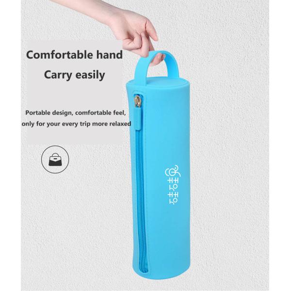 Circular Pen Bucket Silicone Cosmetic Storage Bag Portable Waterproof Silicone Storage Bag Jewelry Silicone Bag