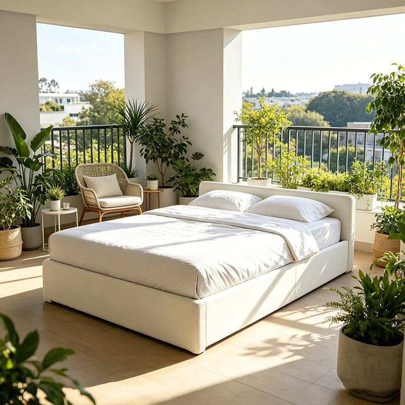 Sleek Luxury King Bed with Wooden Frame and Storage Space