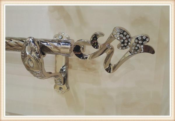 Classical delicate crystal zinc alloy curtain rod finials for home decoration