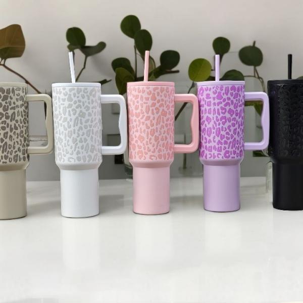 Custom Adventure 40oz Stainless Steel Tumbler with Double Wall Insulation and Handle