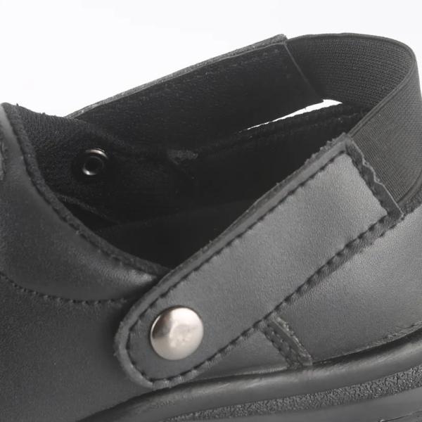 Zapatos de seguridad de cuero de acción de acero impermeable a los dedos del pie Resistente al deslizamiento Zapatos negros