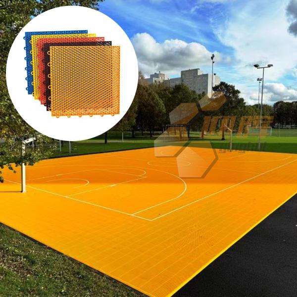 Custom PP Interlocking Sports Flooring Tiles Outdoor Portable Volleyball Flooring