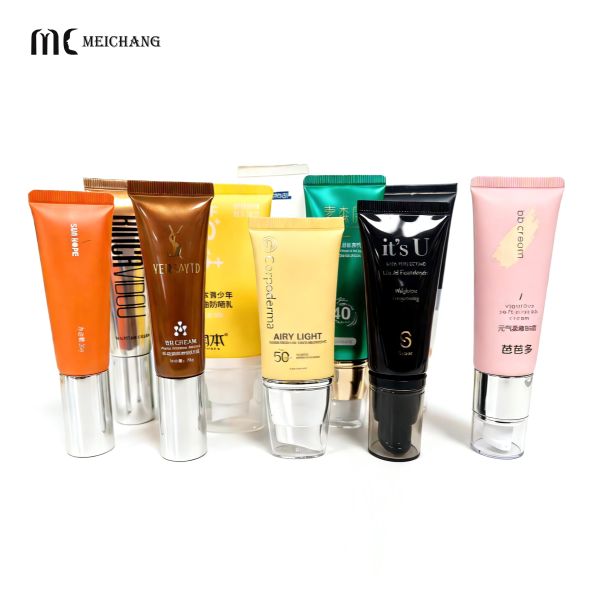 Eco-friendly Customizable Airless Cosmetic Tube with Pump for Foundation Primer Sunscreen & Lip Balm(MC-706)