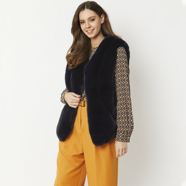 Sensual Faux Rabbit Fur Waistcoat