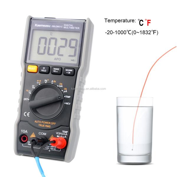 Anti Burn Electric Multimeter True-rms Ncv Ohm Hz Tester  Smart Digital Multimeters With Temperature Probe