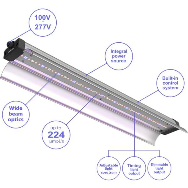 120cm Weed LED Grow Light Bar Full Spectrum 60W Aluminum PC Material