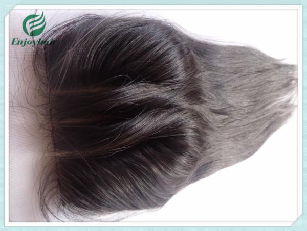 Silk top closure4''x4'' brazilian virgin hair natural color straight 10''-24''L three way