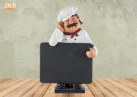 Estátua de madeira do Tabletop do cozinheiro chefe da resina dos quadros das estatuetas antigas do cozinheiro chefe de Polyresin mini