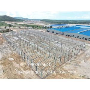 Industrial Structural Steel Construction Heavy / Light Weight Easy Assembly Prefabricated / Prefab Anti-Corrosion Painted Galvanized Metal Frame Steel Structure
