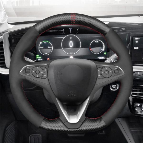 Mewant brand carbon fiber plus vegan suede steering wheel cover for Holden Commodore Astra Calais 2018-2020 interior accessories