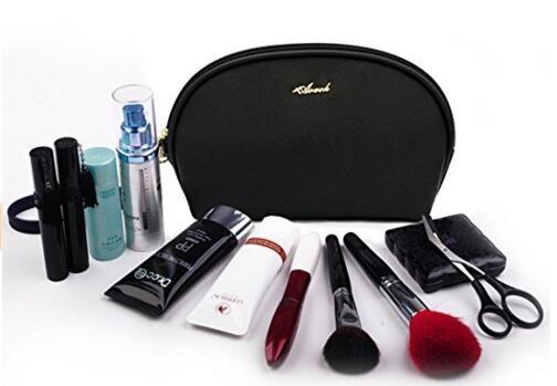 Waterproof PU Zipper Custom Cosmetic Bags , Large Makeup Brush Holder Bag For Ladies